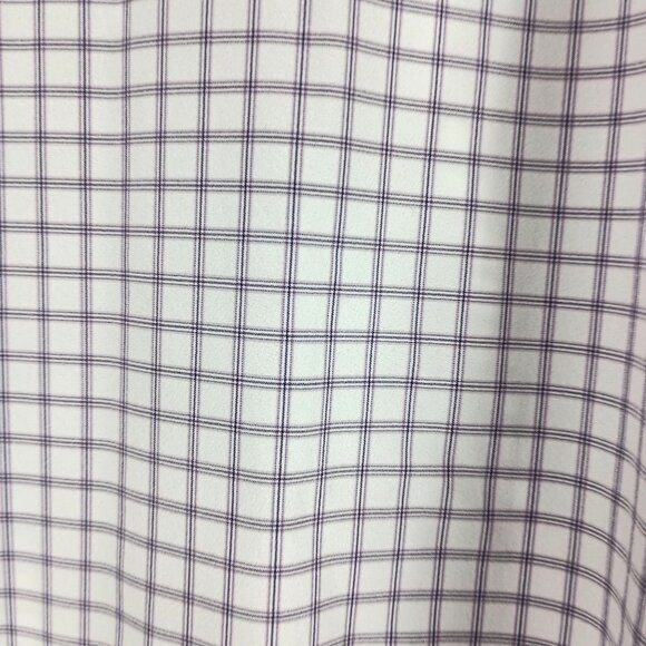 Perry Ellis Portfolio Mens Long-Sleeve Checkered Dress Shirt 18 34/35 Purple - Picture 5 of 7